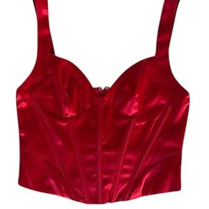 Forever 21 Shiny Red Satin Bra Top